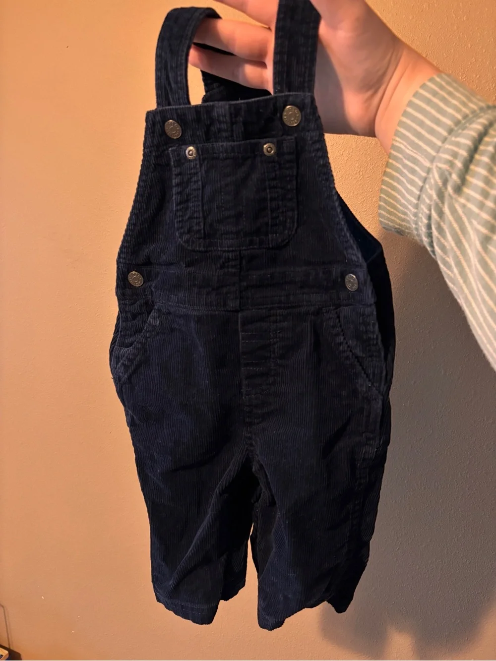 Vintage Ralph Lauren Baby Corduroy Overalls Navy Blue 6M Classic Cottagecore Pre